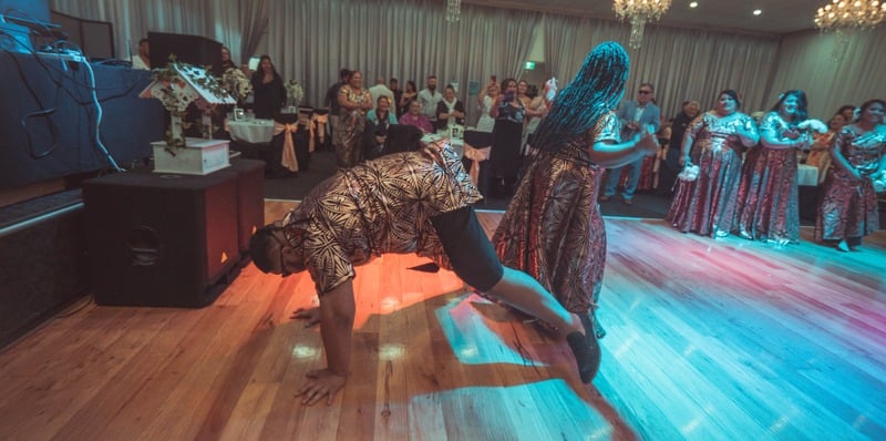 Wedding reception moment